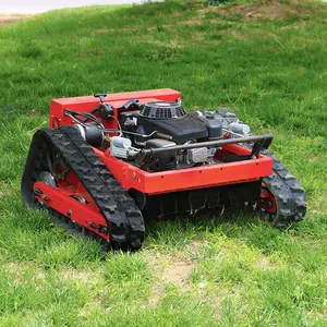 Máquina cortadora de césped para todo terreno aprobada por la EPA CE agricultura pistas de goma Control remoto Robot cortacésped