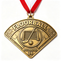 Médailles personnalisées pour le hockey aérien, prix de gros, médailles de championnat avec ruban pour les tournois sportifs d'équipe