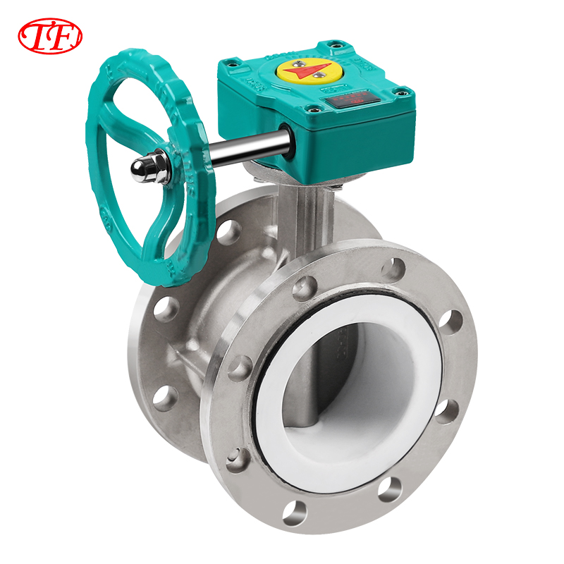 TF D341X нержавеющая сталь SS304 CF8/SS316 CF8M PTFE уплотнение ручной силовой фланец червячный редуктор Дроссельный клапан для водяных сред