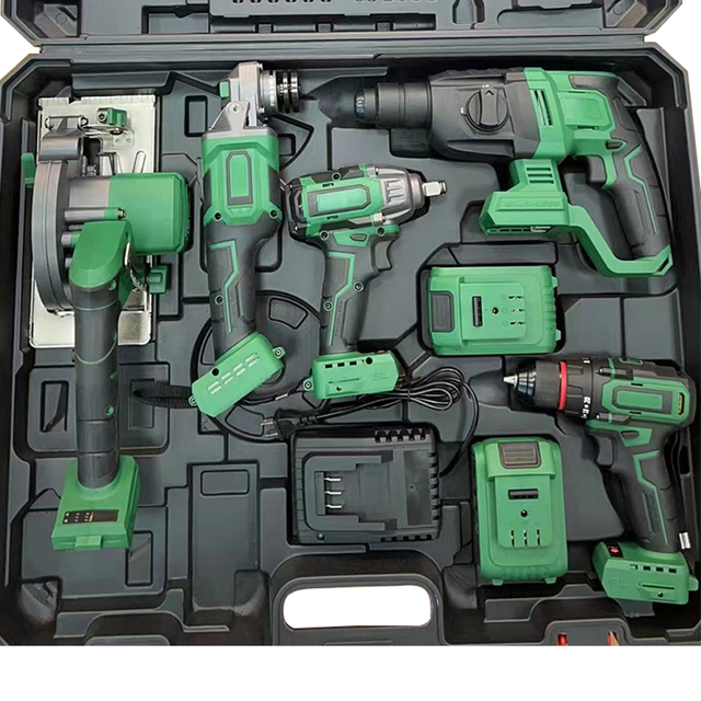Electric Combination Tool Kit and Electric Screwdriver Tool 21v Cordless Hammer Rechargeable Cordless Drill Press Set