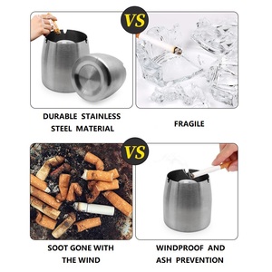 Cendrier en acier inoxydable sans fumée ni odeur, avec boîte de rangement portable grande capacité pour cigares, pour l'intérieur - Product Image 4