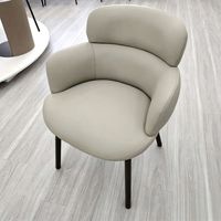 Chaise de salle à manger pivotante, moderne, minimaliste, légère, de luxe, haut de gamme, en cuir technologique, avec cadre en acier, chaise de maquillage, chaise de bureau, chaise à dossier