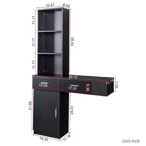 Armoire de rangement de <span class=keywords><strong>salon</strong></span> commerciale moderne et simple, rangement multi-niveaux, stations de <span class=keywords><strong>salon</strong></span> de beauté, table de maquillage en bois, coiffeuse, hôtel - Product Image 3