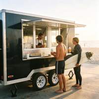 Nuevo Remolque de Comida Móvil de 13 pies, Carrito de BBQ Totalmente Equipado con Cocina Completa, Camioneta para Pizza, Café, Helados, Hot Dogs