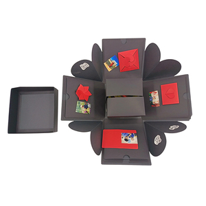 <span class=keywords><strong>Caja</strong></span> <span class=keywords><strong>de</strong></span> Regalo <span class=keywords><strong>Sorpresa</strong></span> Hecha a Mano, Ecológica y <span class=keywords><strong>de</strong></span> Alta Gama, con Solapas en Forma <span class=keywords><strong>de</strong></span> Corazón, Multicapa, Creativa, Negra y Roja, Personalizable - Product Image 3