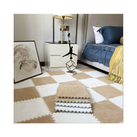 Tapis de jeu en mousse EVA 30x30CM, tapis court en suède pelucheux, tapis doux pour enfants et bébés, tapis de salon