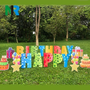 Letrero de Jardín de Plástico Corrugado con Letras del Alfabeto, Ecológico, Feliz Cumpleaños, Material PP, Corte Personalizado, Roc Xie - Product Image 2