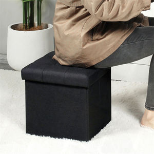 BAILEY bonne qualité cuir tissu Cube boîte stockage pouf banc repose-pieds tabouret pour salon - Product Image 5