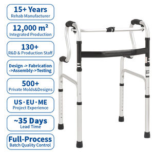 Andador de Aluminio Reforzado con Doble Empuñadura, Plegable y Ajustable en Altura para Personas Mayores, Precio de Fábrica OEM/ODM - Product Image 1