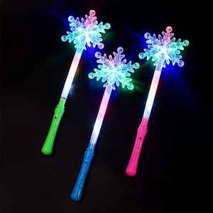 Luckykoo Hot Selling Girl Princess Children Love Heart Snowflake <b>Led</b> Flashing Light up <b>Star</b> Wand Toys <b>Led</b> Magic Wand for Kids - Product Image 3