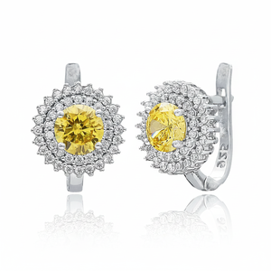 Pendiente de estilo de diamante citrino, venta al por mayor, Plata de ley turca hecha a mano para mujer, joyería - Product Image 2