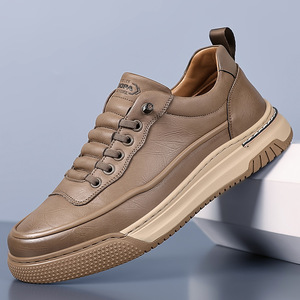 Mocasines de Cuero con Punta Redonda y Suela de Goma Antideslizante, Zapatos de Conducir para Hombre de Primavera - Product Image 1