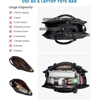 Nouveau 2-en-1 écologique PU bandoulière pour ordinateur portable sac isolé boîte à déjeuner sac à main Combo Portable fermeture à glissière pour la nourriture