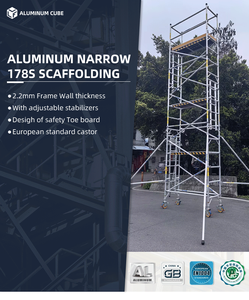 Échafaudage mobile durable de <span class=keywords><strong>2m</strong></span> à 8m, échelle en aluminium, échafaudage <span class=keywords><strong>roulant</strong></span> pour la construction - Product Image 4