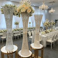 Support de fleurs moderne en verre cristal doré et argenté, à plusieurs niveaux, pour mariage, table, ornement, fête, événement, décoration intérieure