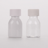 Vente en gros 60ml PET clair ambré blanc mini bouteille de sirop avec bouchon à vis personnalisé en vrac portable vide étiquette de bouteille de sirop d'érable
