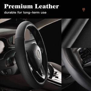 Funda <span class=keywords><strong>de</strong></span> <span class=keywords><strong>cuero</strong></span> duradero <span class=keywords><strong>para</strong></span> <span class=keywords><strong>volante</strong></span>, <span class=keywords><strong>forro</strong></span> antideslizante <span class=keywords><strong>para</strong></span> <span class=keywords><strong>volante</strong></span> con un diámetro <span class=keywords><strong>de</strong></span> 14,5 "-15" - Product Image 5