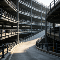 Structure de stationnement en acier préfabriquée modulaire, structure de stationnement en acier à plusieurs niveaux, composants en acier personnalisés pour les entrepreneurs en construction