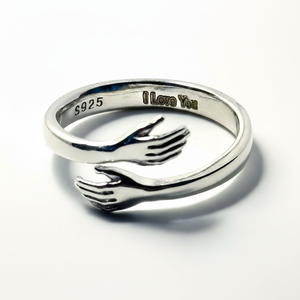 Plata de Ley 925 para mujer, regalo de San Valentín a la moda, anillo de abrazo ajustable, fabricante de joyería de plata, joyería personalizada de plata - Product Image 1