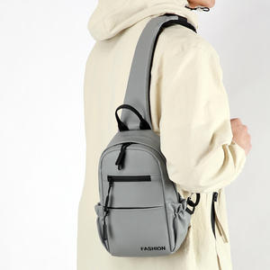 Bolso de Pecho para Hombre, Gris y Negro, Transpirable, Bandolera, para Viajes al Aire Libre, Casual, Primavera 2025 - Product Image 4