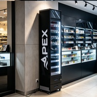 Support d'affichage de cigarettes personnalisé APEX avec étagère à ouverture à distance, éclairage LED, présentoir à tabac pour boutique de tabac