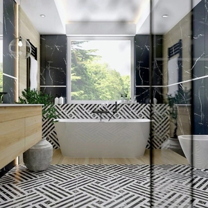 Azulejo <span class=keywords><strong>de</strong></span> Mosaico Negro <span class=keywords><strong>Cuadrado</strong></span>, Baldosas <span class=keywords><strong>de</strong></span> Mosaico <span class=keywords><strong>de</strong></span> Mármol para Pared, <span class=keywords><strong>Precio</strong></span> por <span class=keywords><strong>Metro</strong></span> <span class=keywords><strong>Cuadrado</strong></span> para Piso <span class=keywords><strong>de</strong></span> Cocina, Blanco y Negro - Product Image 4