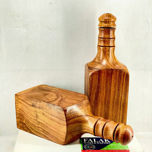 Ensemble de bouteilles d'eau en bois faites à la main, modernes, avec paille, de qualité supérieure, écologiques, lavables au lave-vaisselle, pour usage extérieur, FALAK WORLD EXPORT - Product Image 1