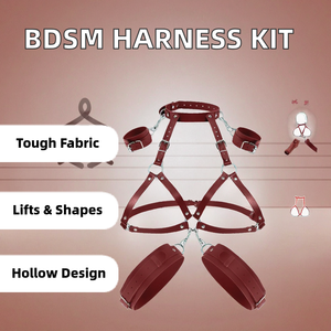 BDSM רתמת עור לנשים צוואר ירך חזה ריריריסון מיטה סקסית לזוגות ארוגה ירך ירך - Product Image 2