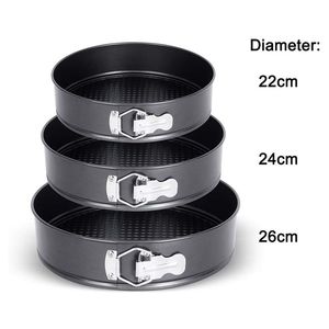 Lixsun Bakeware Set di 3 pezzi di forma rotonda stampi per torte in acciaio al carbonio <span class=keywords><strong>antiaderente</strong></span> Set di teglie a forma di molla per la cottura - Product Image 2