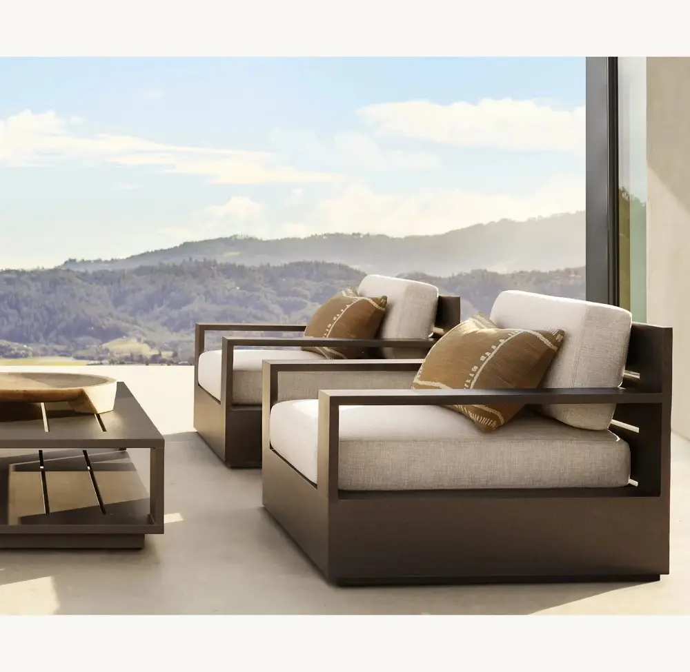 outdoor furniture aluminum metal&fabric patio/garden/outdoor sofa