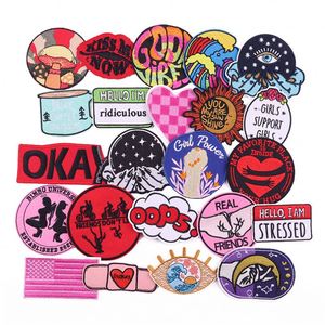 Fabrication de patchs en gros, patchs brodés personnalisés de dessins animés, patchs brodés colorés à appliquer à chaud pour vêtements, chapeaux, jeans - Product Image 1