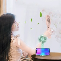 Nouveau ventilateur portable F1 en plastique avec support pour téléphone, mini ventilateur de bureau rechargeable par USB, cadeau idéal pour les étudiants
