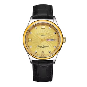 Montre de luxe pour homme en acier inoxydable, étanche, avec double calendrier, bracelet en cuir, mouvement à quartz. - Product Image 5