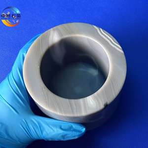 מרגמה טבעית באגטה מעבדה שחיקה עמיד ללבוש עם טומאה מכסה - Product Image 6