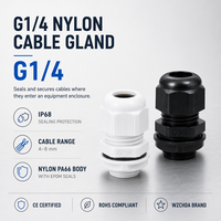 WZCHDA Presse-étoupe IP68 en nylon, filetage G1/4, protection de câble 4-8mm