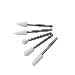 Kit de polissage dentaire avec têtes abrasives coniques de 1,6 mm, blanc, lot de 5, pour pièce à main haute vitesse, polissage de couronnes en porcelaine - Product Image 3