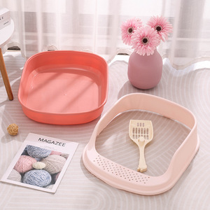 Bac à litière semi-fermé Chong Ke 47,7x38,7x20cm, design ouvert pour chats, avec pelle incluse - Product Image 3