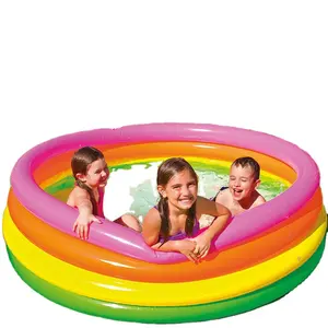 Piscina inflable fluorescente de tres anillos intex, piscina inflable familiar para niños, piscina intex Little Tikes, castillo hinchable