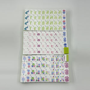 Set Mahjong Akrilik Gaya Amerika Baru dengan Desain Bunga Hijau Muda untuk Hiburan Pesta - Product Image 2