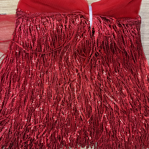 Lucky 20 cm <span class=keywords><strong>10</strong></span> Yards pro Rolle Pailletten-Fransen für Lateinamerikanischen Tanz, Paillettenbesatz, Perlenquaste, Pailletten-Spitzenfransen für Tanz - Product Image 3