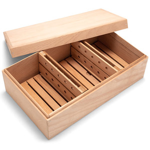 Caja de madera para puros con humidificador, rectangular, moderna, a prueba de humedad, para almacenamiento de puros - Product Image 1