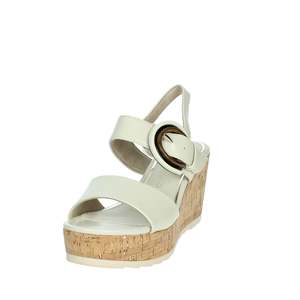 Sandalo con zeppa da donna Marco Tozzi color crema 2-28306-44 con suola in sughero stile platform - Product Image 6