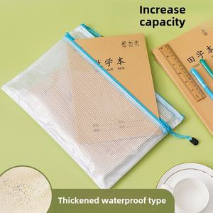 Custom Multipurpose <b>File</b> Bag Double-layer Color Zipper Mesh Pouch Clear A4 Document Organizer Bag Plastic <b>Folder</b> for Documents - Product Image 3