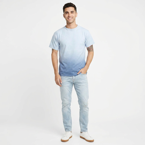T-shirt en coton pour homme, style décontracté, sport, sensation de fraîcheur, 280 g/m², printemps-été, logo personnalisé OEM, pour les jeunes - Product Image 1