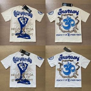 เสื้อยืดลำลองแขนสั้นพิมพ์ลายการ์ตูนผ้าฝ้ายแท้ Hell Star สำหรับแฟชั่นไฮสตรีท ทรงหลวมใส่ได้ทั้งผู้ชายและผู้หญิง - Product Image 5