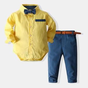 Spring <strong>Boys</strong> <strong>Gentleman</strong> Outfits Birthday Party <strong>Baby</strong> <strong>Boy</strong> Romper and Suspenders Pants Fashion <strong>Set</strong> - Product Image 1
