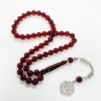 51 perles de prière en résine polie, tasbih fait main, chapelet musulman, perles arabes, collier de culte du Moyen-Orient, vente en gros