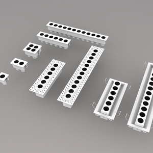 Nouveau type d'éclairage pour magasin intérieur, centre commercial, lampe linéaire encastrée <span class=keywords><strong>rectangulaire</strong></span> à grille LED, CCT réglable, angle réglable, projecteur LED - Product Image 4