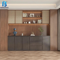 Maßgefertigtes Design Luxuriöser Moderner Wandmontierter Melamin-Weinschrank Wohnzimmer-Weinschrank Esszimmer-Beistellschrank mit Schubladen