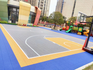 Terrain de basket-ball extérieur de 50x36 pieds, dalles en PP de haute qualité, interverrouillage facile, revêtement de sol en plastique durable, utilisation en salle de sport, <span class=keywords><strong>garage</strong></span> - Product Image 3